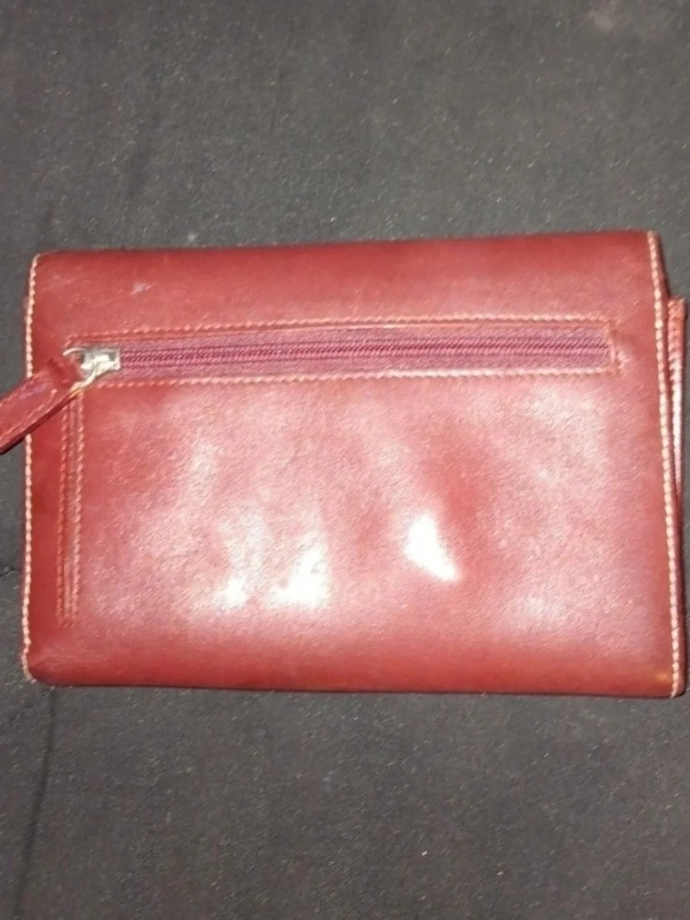 Coach Vintage Burgundy LEATHER Compact Wallet
